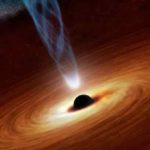 ブラックホールに吸い込まれる隕石
